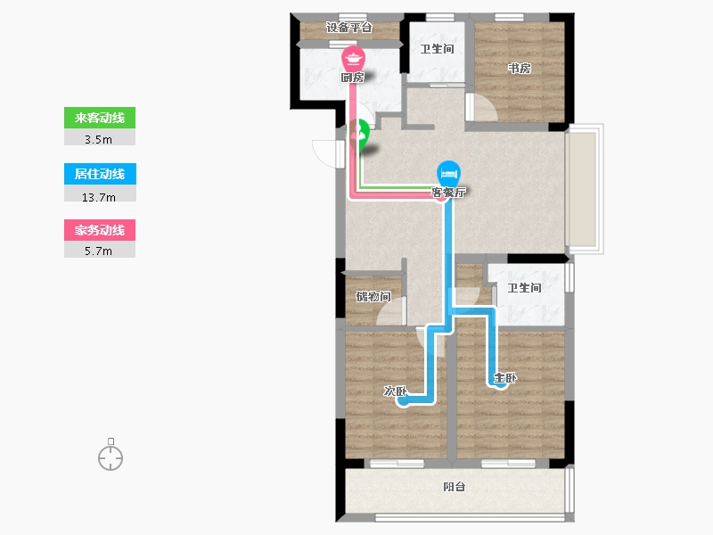 浙江省-杭州市-香栖天第-84.00-户型库-动静线