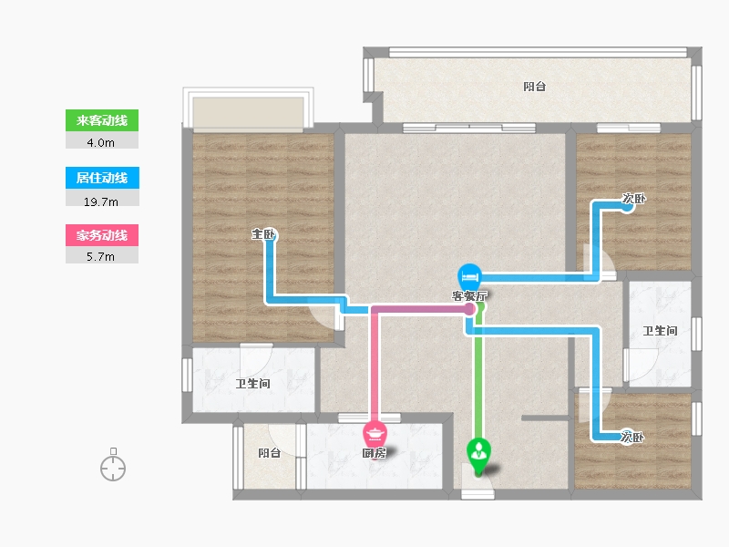 四川省-成都市-万科天荟-105.87-户型库-动静线