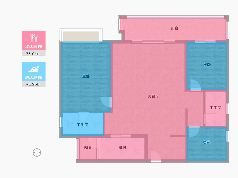 四川省-成都市-万科天荟-105.87-户型库-动静分区