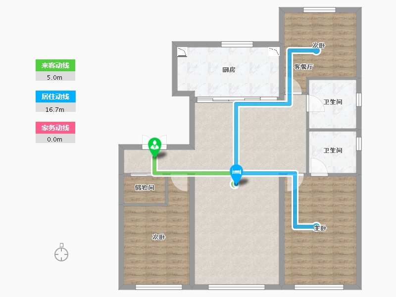 辽宁省-沈阳市-润山府-106.65-户型库-动静线