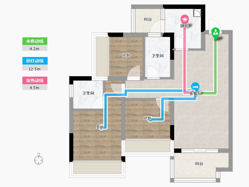 广西壮族自治区-桂林市-桂林融创九棠府-67.42-户型库-动静线