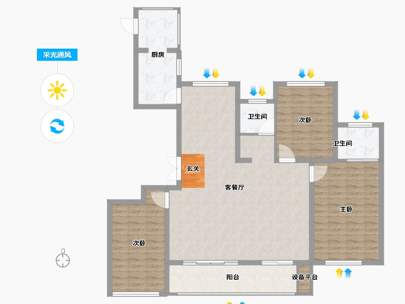 浙江省-温州市-海悦城钰园-126.00-户型库-采光通风