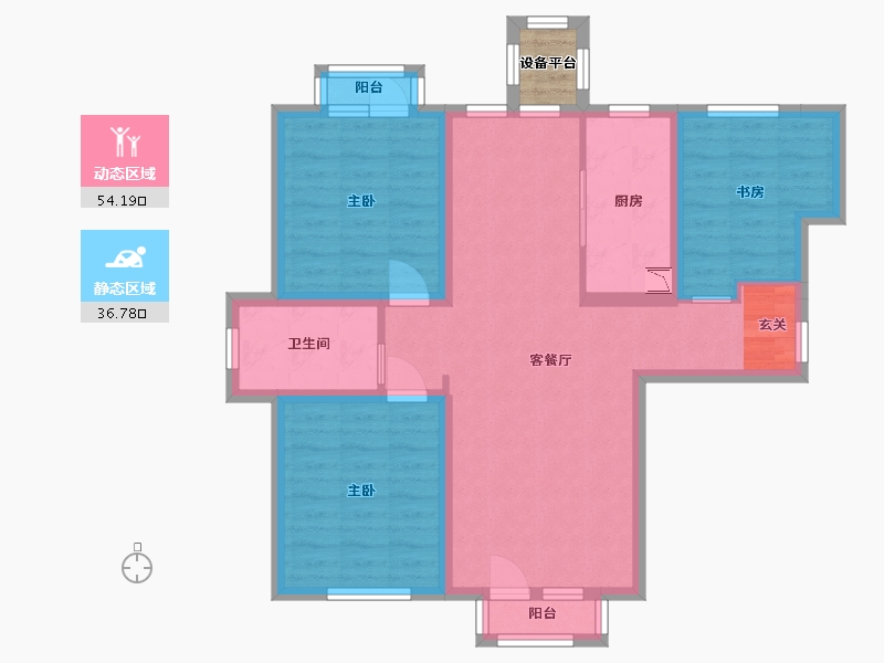 河北省-石家庄市-奥园城央云庭-81.80-户型库-动静分区