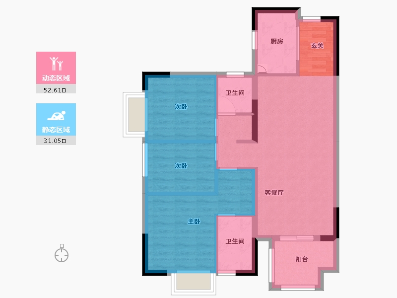 河北省-石家庄市-首铸御峰华庭-74.63-户型库-动静分区