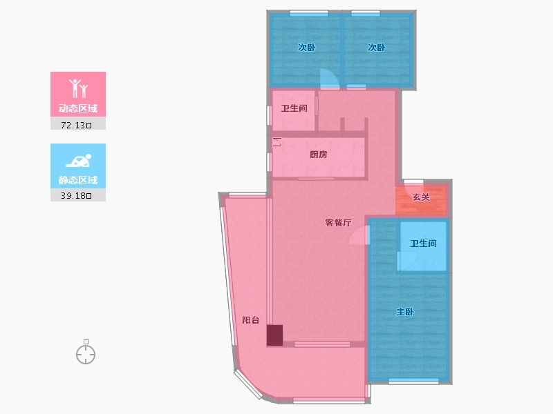 河北省-石家庄市-长安润江壹号-99.45-户型库-动静分区