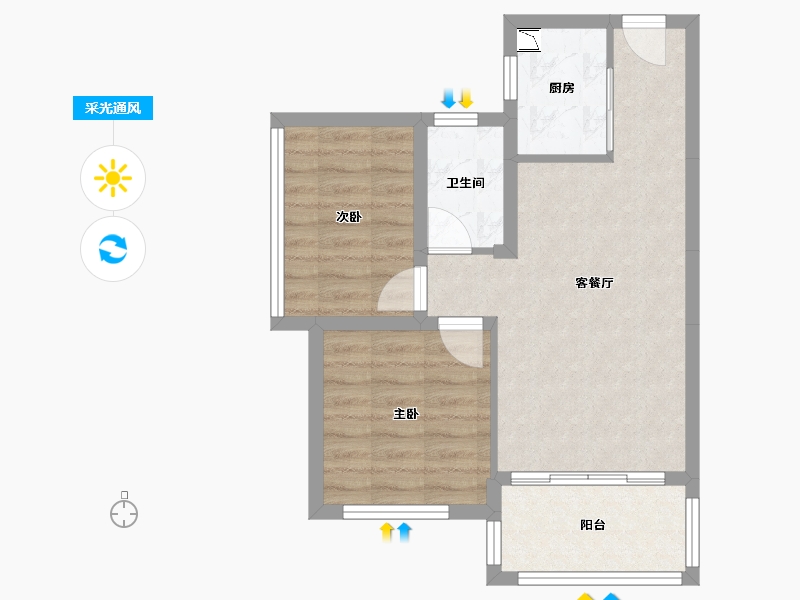 广西壮族自治区-桂林市-新城投资・翻山和院-54.17-户型库-采光通风