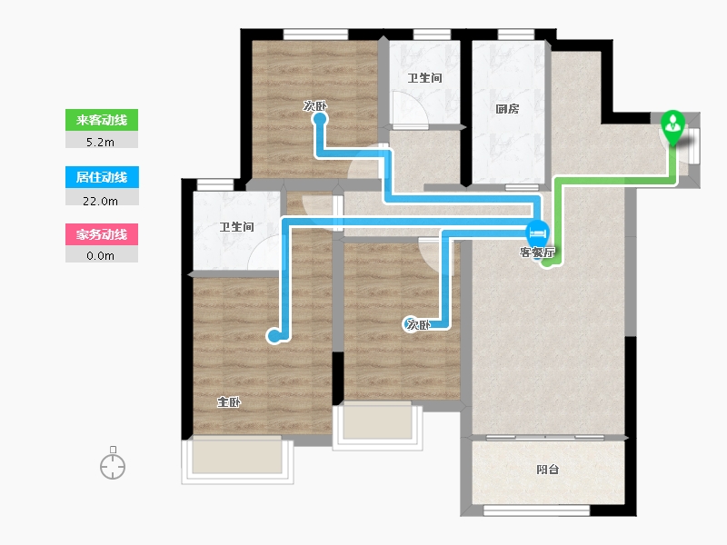 河北省-秦皇岛市-一方南岭国际・四街区-75.98-户型库-动静线