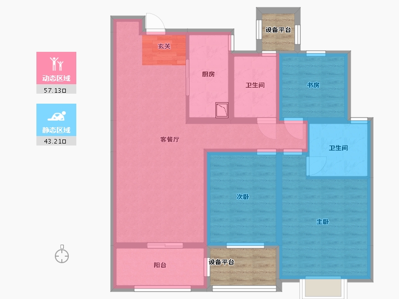 河北省-石家庄市-中冶德贤华府-95.04-户型库-动静分区