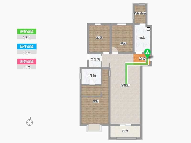 河北省-石家庄市-中冶德贤华府-105.81-户型库-动静线