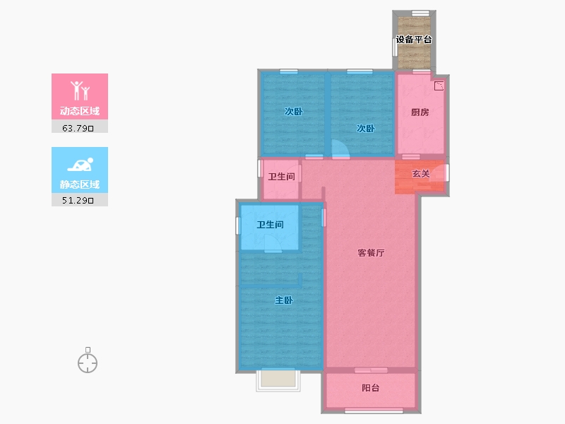 河北省-石家庄市-中冶德贤华府-105.81-户型库-动静分区