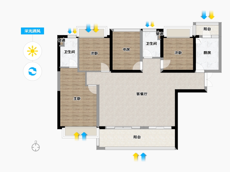 广东省-广州市-电建地产・�吃没�府-114.44-户型库-采光通风