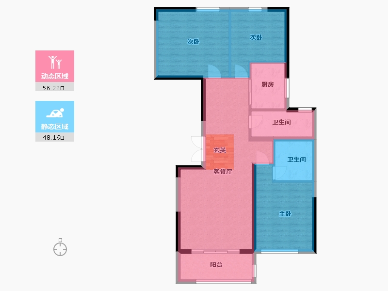 河北省-石家庄市-中房・卓越府-94.40-户型库-动静分区