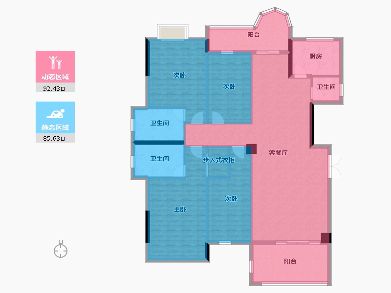 广东省-汕头市-香域水岸-162.72-户型库-动静分区