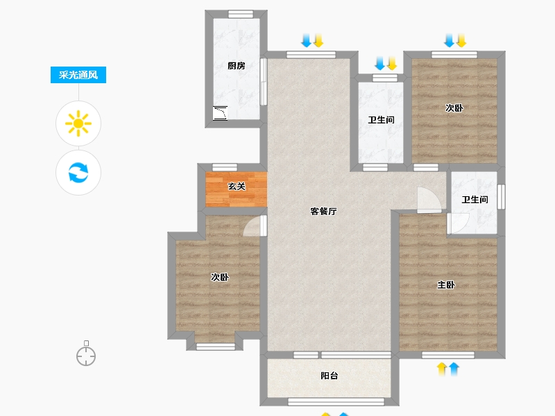 河北省-石家庄市-万德华府-86.66-户型库-采光通风