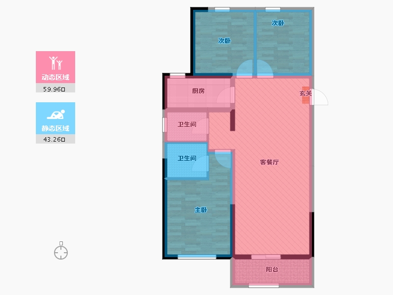 河北省-张家口市-书香丽景-91.09-户型库-动静分区