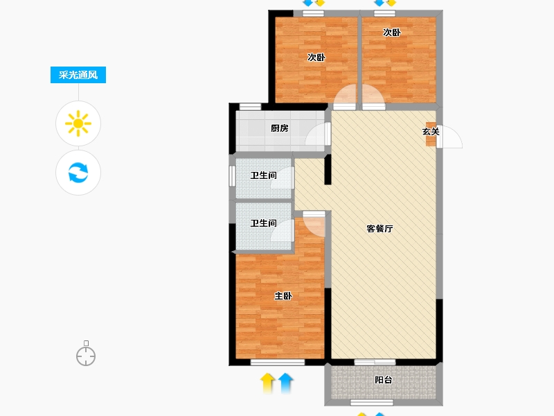 河北省-张家口市-书香丽景-91.09-户型库-采光通风