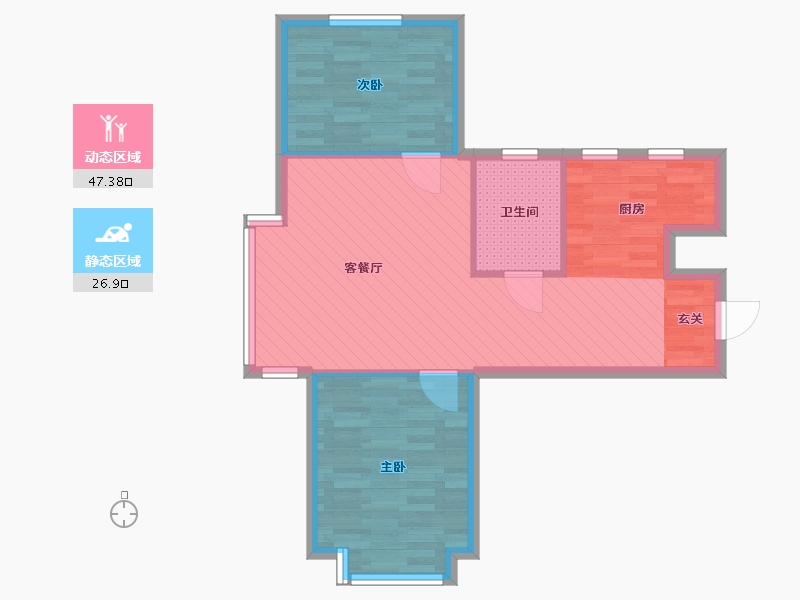 天津-天津市-昆俞家园-67.00-户型库-动静分区