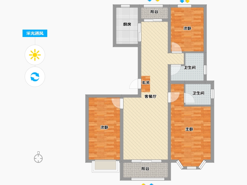 山东省-东营市-万通海欣盈园-98.91-户型库-采光通风