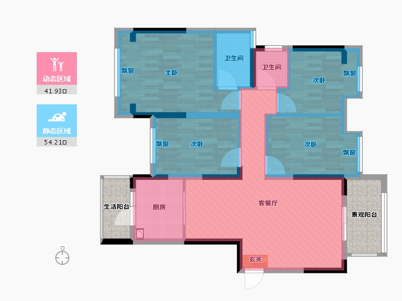 江西省-赣州市-江弯国际-93.27-户型库-动静分区