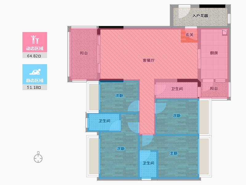 广东省-肇庆市-汇盈花园-108.74-户型库-动静分区