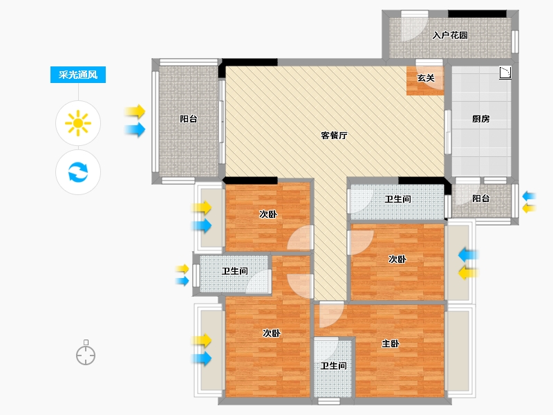 广东省-肇庆市-汇盈花园-108.74-户型库-采光通风