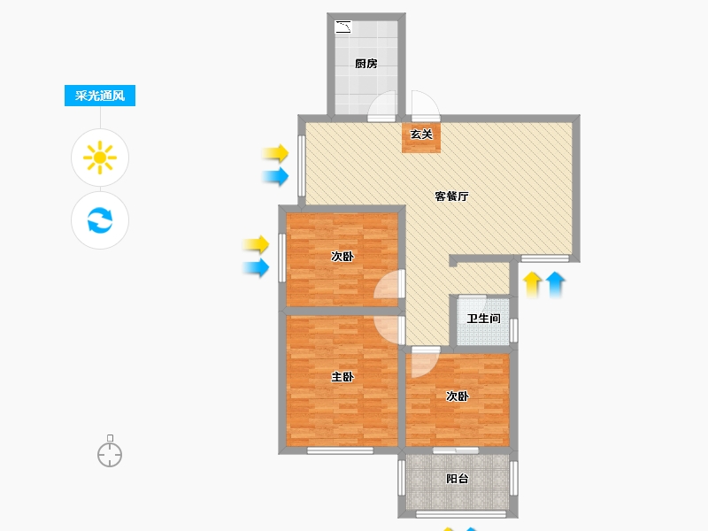 河南省-许昌市-长葛葛韵华府-96.40-户型库-采光通风