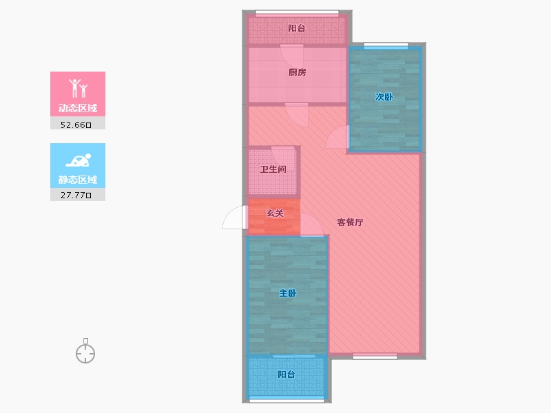 北京-北京市-新悦家园-72.22-户型库-动静分区