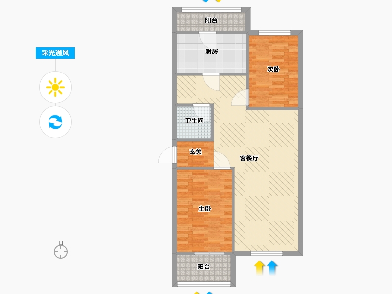 北京-北京市-新悦家园-72.22-户型库-采光通风