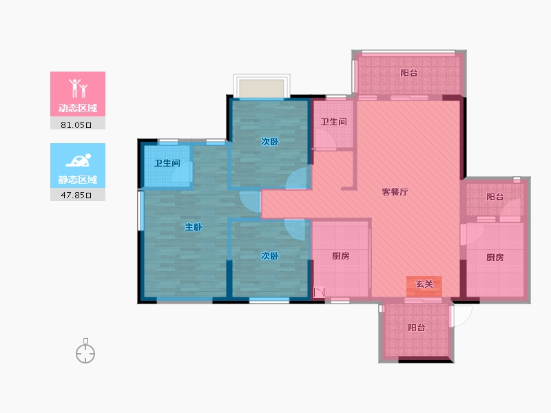 广西壮族自治区-南宁市-广西建机第二生活区-114.11-户型库-动静分区