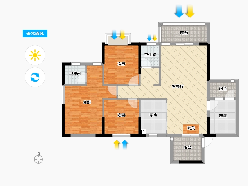 广西壮族自治区-南宁市-广西建机第二生活区-114.11-户型库-采光通风