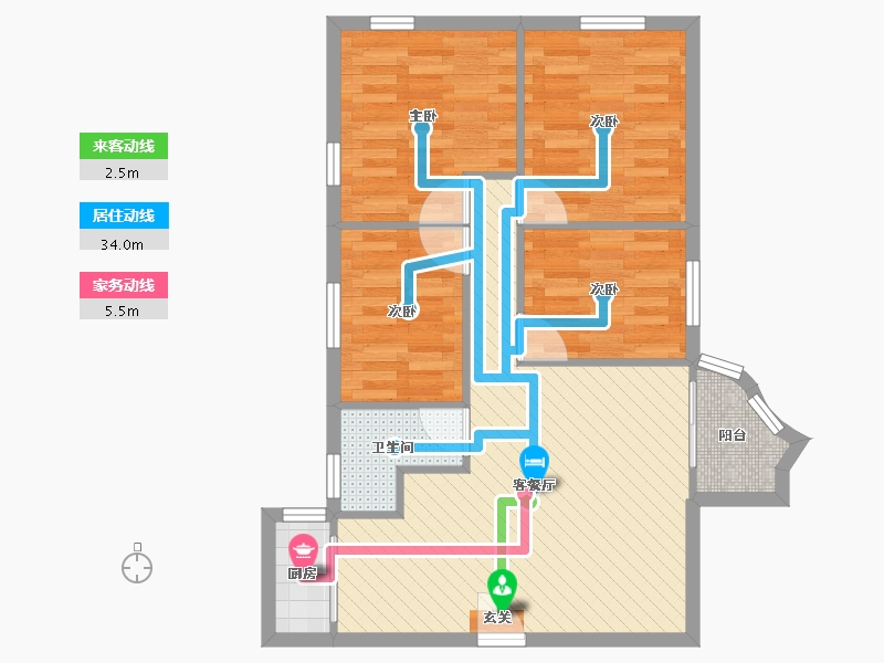 广东省-深圳市-益荣居4-6C-69.46-户型库-动静线