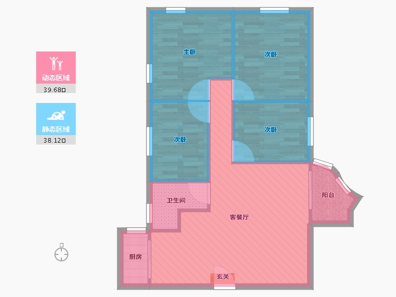 广东省-深圳市-益荣居4-6C-69.46-户型库-动静分区