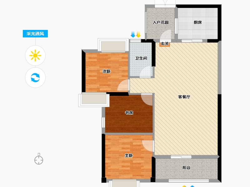 福建省-莆田市-利通塘北壹号-95.00-户型库-采光通风