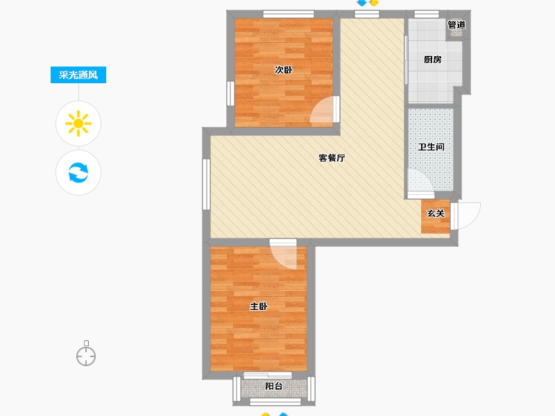 天津-天津市-国耀上河城-61.45-户型库-采光通风