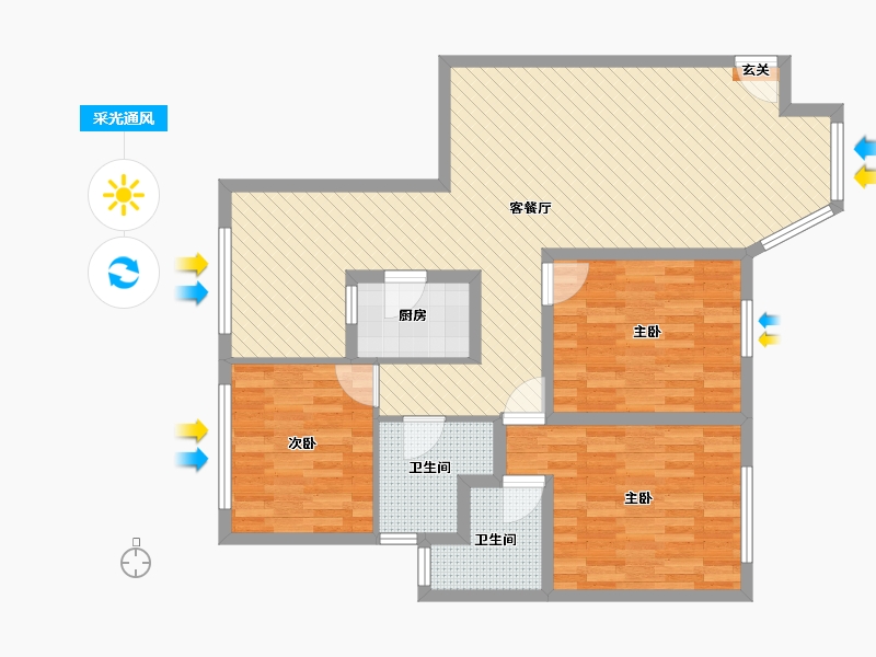 山东省-菏泽市-大泽，响水湾-96.00-户型库-采光通风