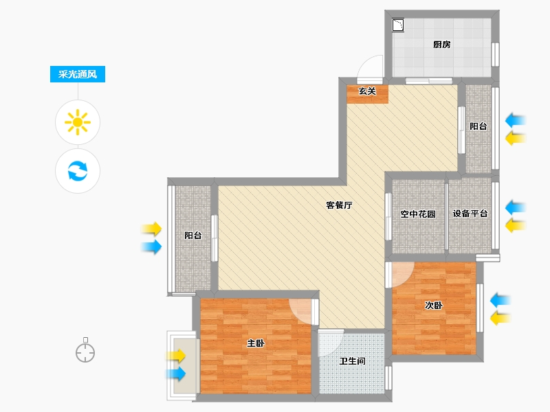 安徽省-安庆市-七里香溪-77.75-户型库-采光通风