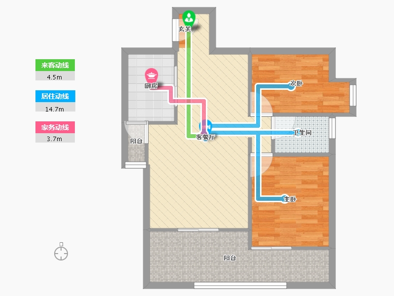 广东省-深圳市-万科第五园-三期-61.25-户型库-动静线