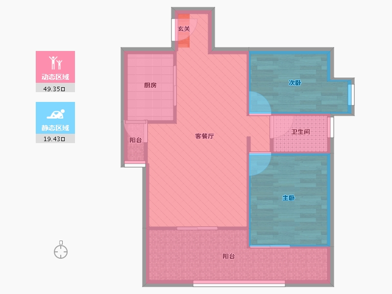 广东省-深圳市-万科第五园-三期-61.25-户型库-动静分区