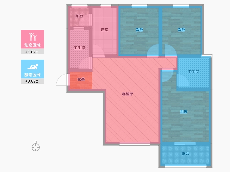 陕西省-西安市-生力中心城-81.17-户型库-动静分区