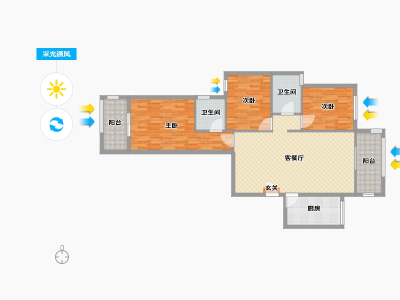 湖北省-十堰市-中瑞领航城-96.00-户型库-采光通风