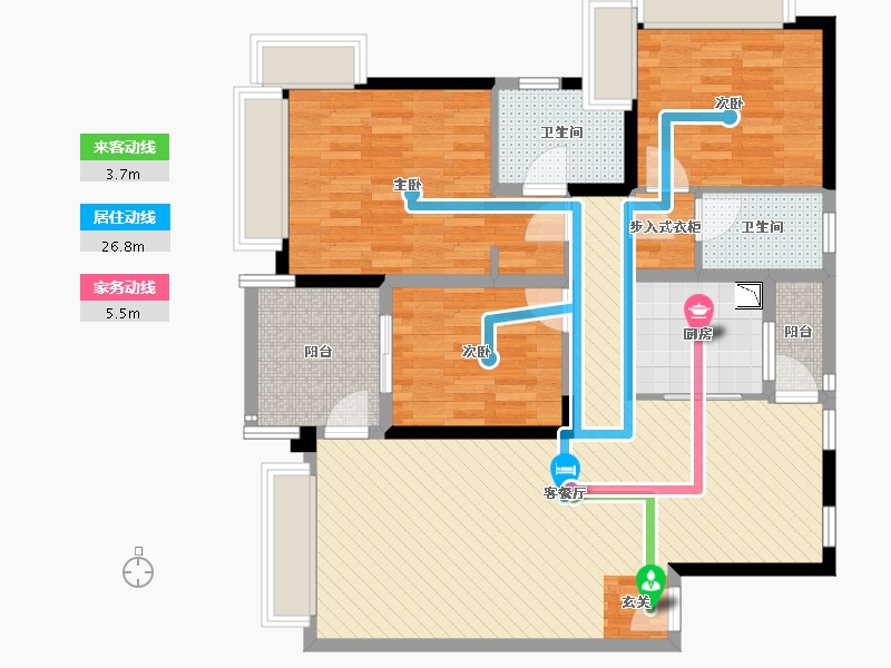 广东省-珠海市-华发新城-五期-105.23-户型库-动静线