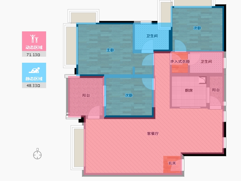 广东省-珠海市-华发新城-五期-105.23-户型库-动静分区