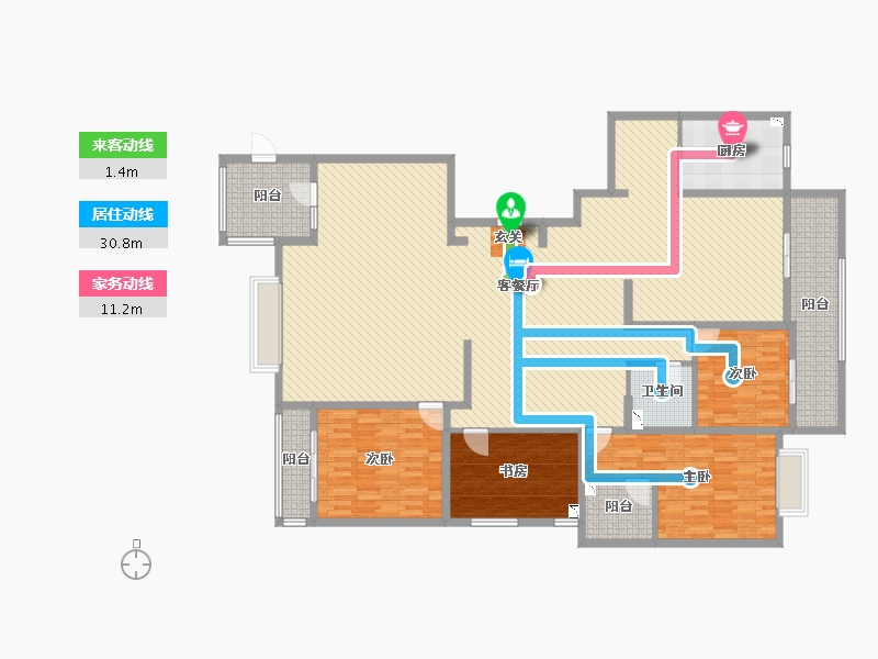 浙江省-宁波市-东海府-212.45-户型库-动静线