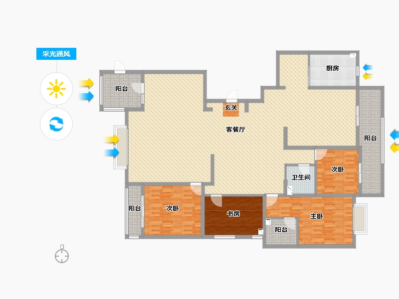 浙江省-宁波市-东海府-212.45-户型库-采光通风