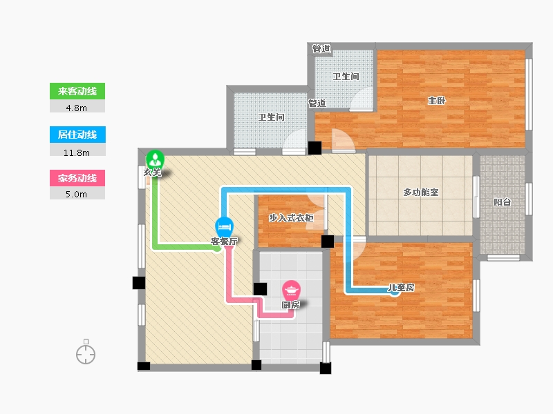 浙江省-衢州市-万兴阳光水岸-120.00-户型库-动静线