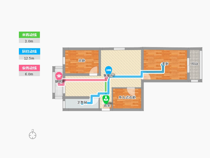 天津-天津市-曙光里-66.39-户型库-动静线