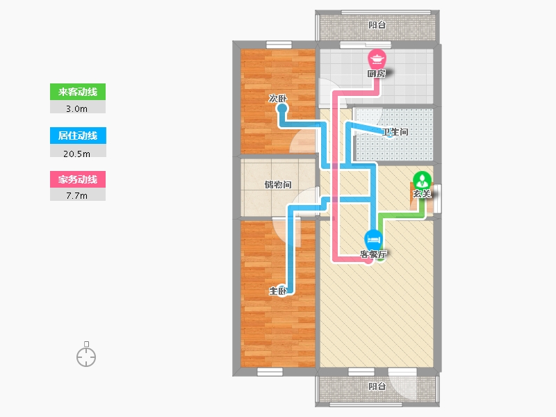 北京-北京市-贵园东里-58.85-户型库-动静线