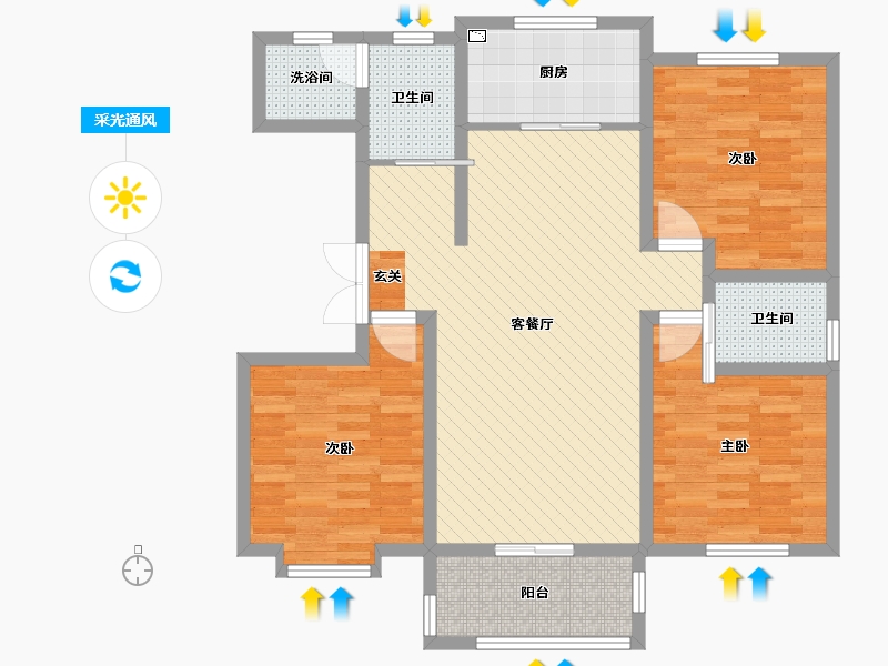 山东省-日照市-莒县盛世城-95.40-户型库-采光通风