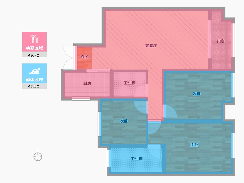 浙江省-嘉兴市-信远朗庭-83.74-户型库-动静分区