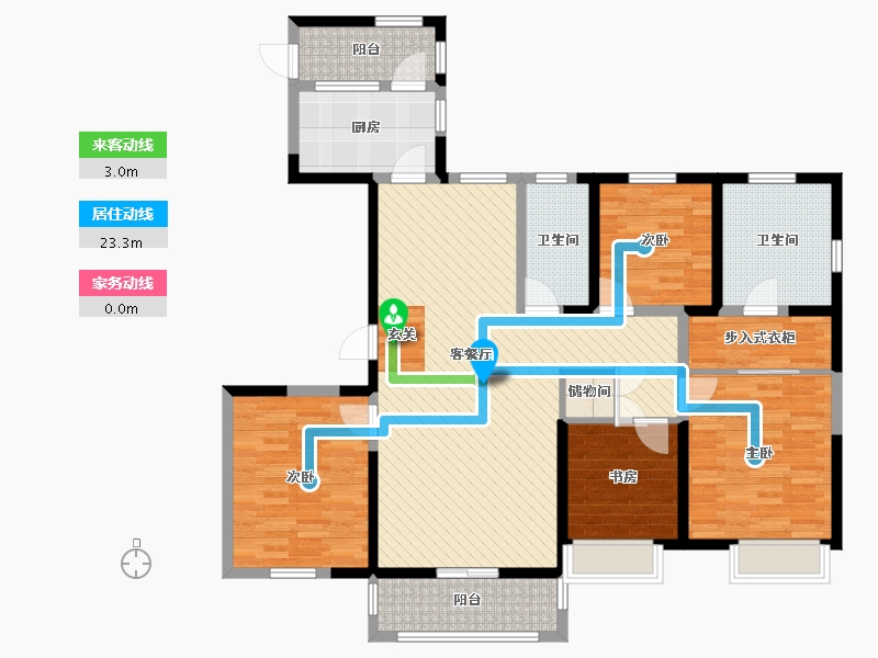 陕西省-西安市-绿地国际生态城-127.56-户型库-动静线